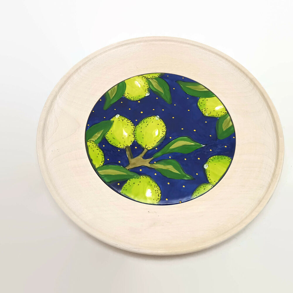 Woodbury Woodenware Ceramic Insert Light Wood Serving Tray Vermont